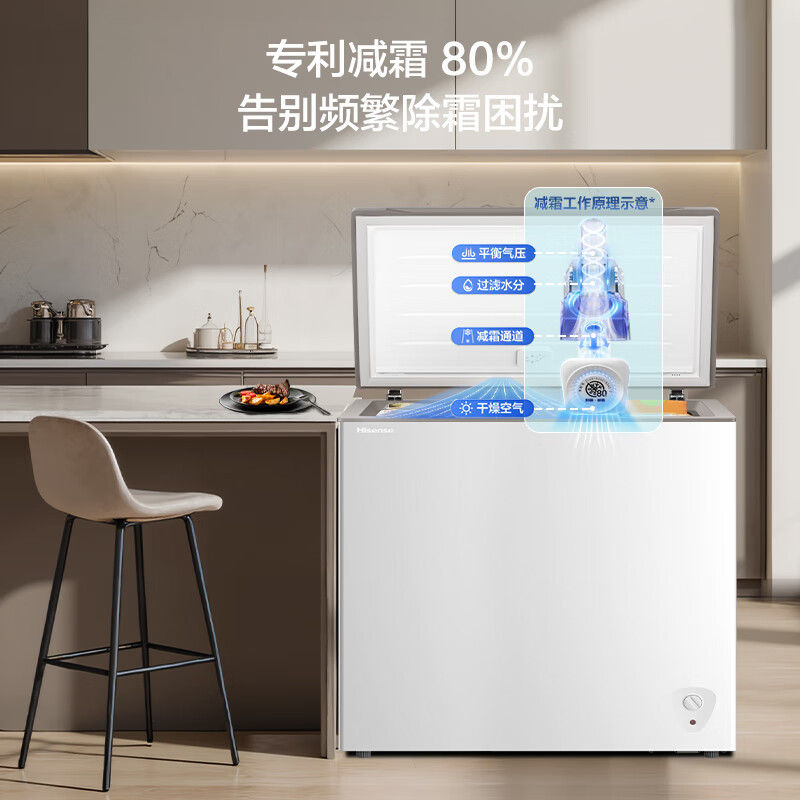 海信BD/BC-300S1HNKQD 300升单温家用冰柜一级能效减霜深冷速冻冷藏冷冻冷柜高清大图