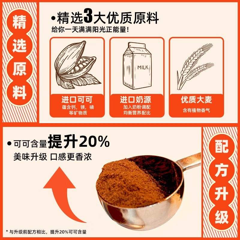 阿华田营养多合一400g(25g*16条)便携随身包可可粉400克早餐烘焙巧克力