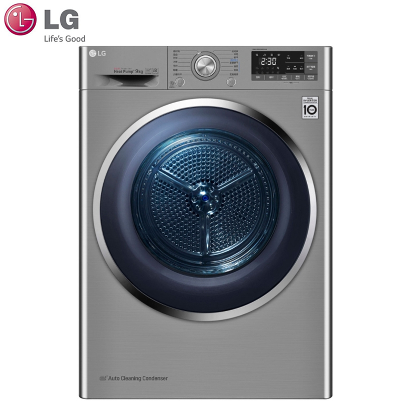 LG干衣机 RC90U2EV2W 韩国原装进口9公斤热泵式烘干机 熨烫提醒 湿度感知 智能诊断 自动清洁系统 快速烘干高清大图