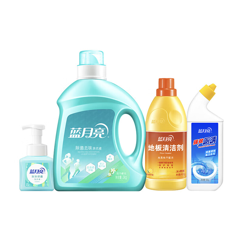 蓝月亮除菌净味四件套 洗衣液洁厕剂洗手液地板清洁剂81001004