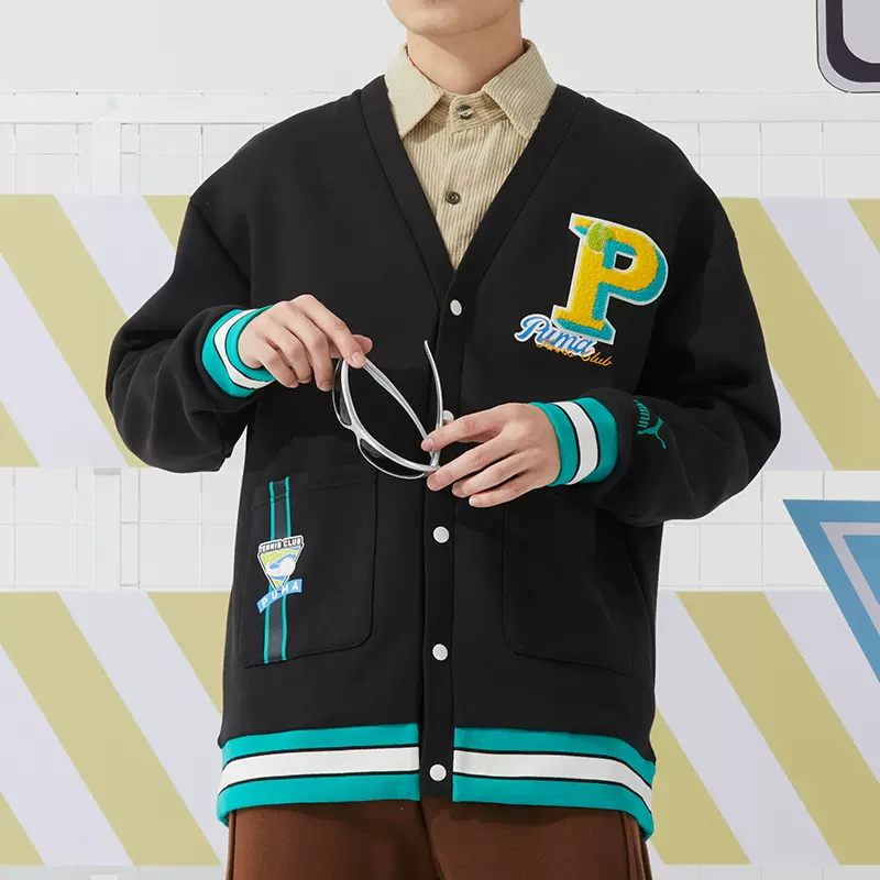 彪马(PUMA)外套男女装新款外套休闲运动夹克校园风上衣情侣外套625798-01 ZP高清大图