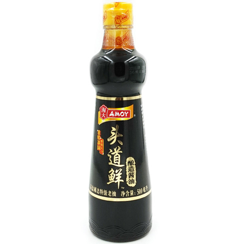 淘大(AMOY)头道鲜特级老抽500ml /瓶装调味品酿造酱油老抽烹调老抽 厨房调味