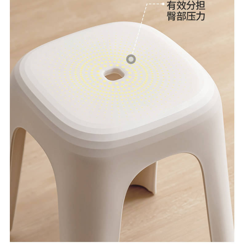 禧天龙 可叠放加厚塑料凳 D-2124 长37*宽37*高45cm高清大图