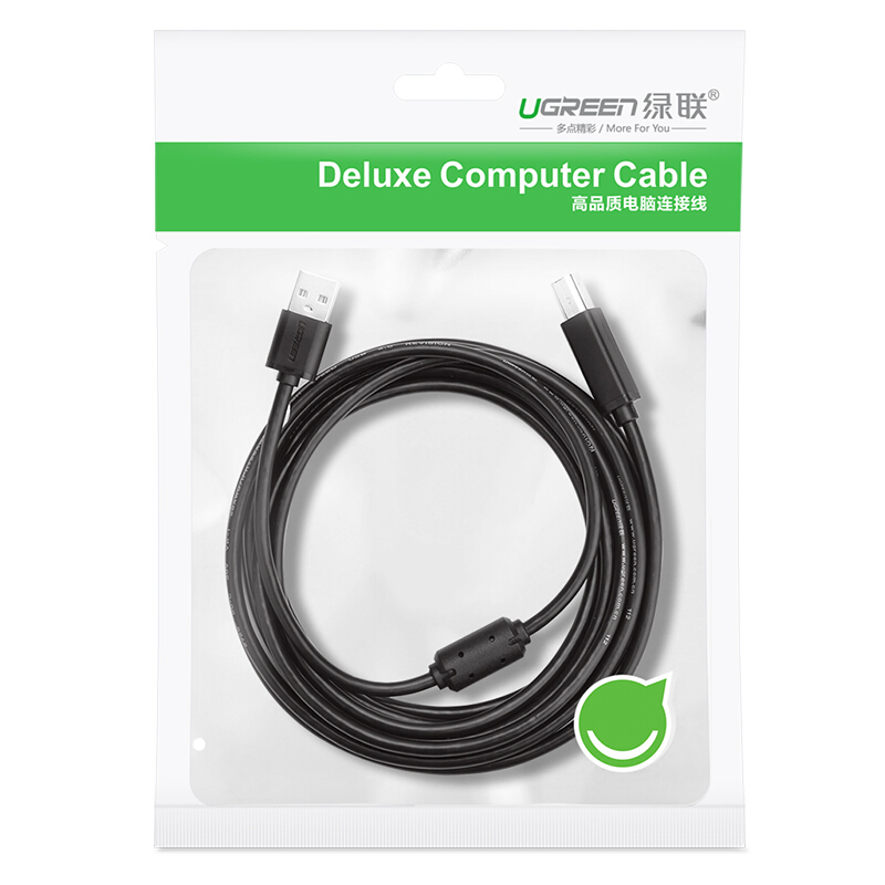 绿联打印机连接线 A公对B公usb2.0方口打印线 黑色 5米(单位:根)