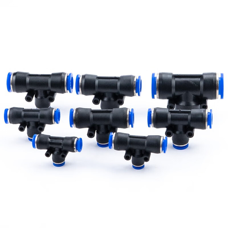 海斯迪克 HKCL-317 塑料T型变径三通 快速插气管气动接头元件PEG16-12 (10个)