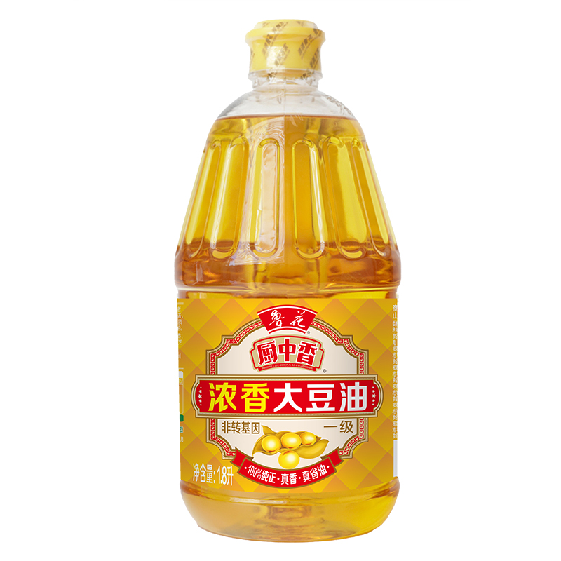 鲁花 厨中香浓香大豆油1.8L高清大图