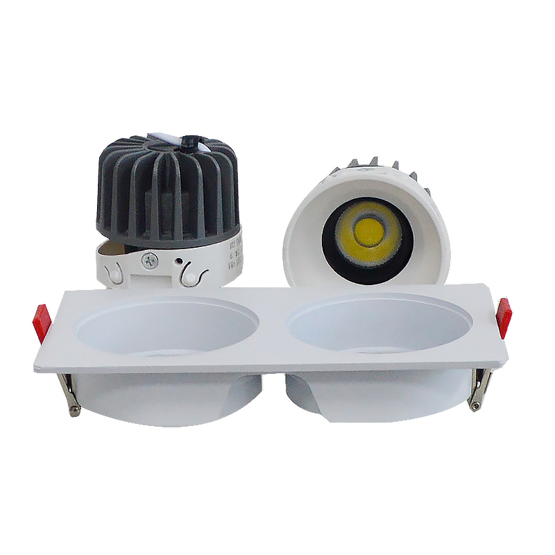 LED射灯 防眩光 嵌入式 黑架+白杯-双头15W*2中性光高清大图