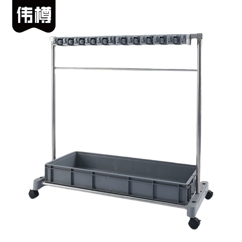 伟樽拖把架双排20挂24钩100*46*100cm个高清大图