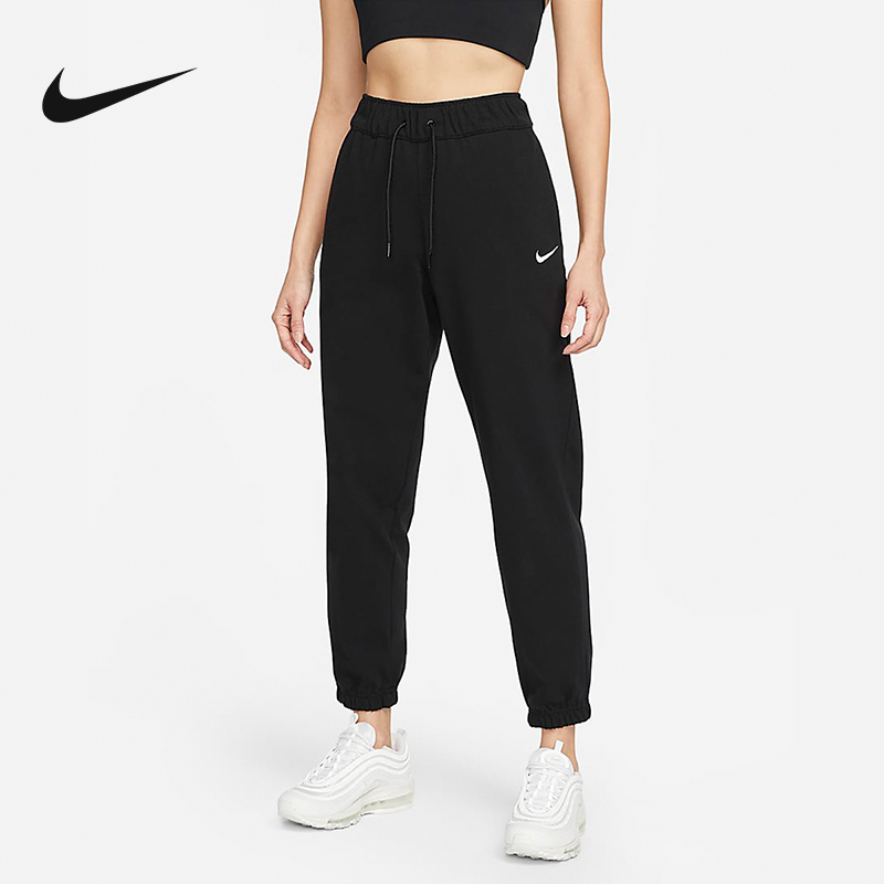 nike耐克黑色运动裤女裤2023春季新款束脚收口针织长裤dm20-010