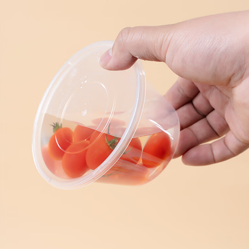 百晟长恒 BSCH-64 一次性带盖透明圆形餐盒 450ml 250个/箱 (计价单位:箱)透明高清大图