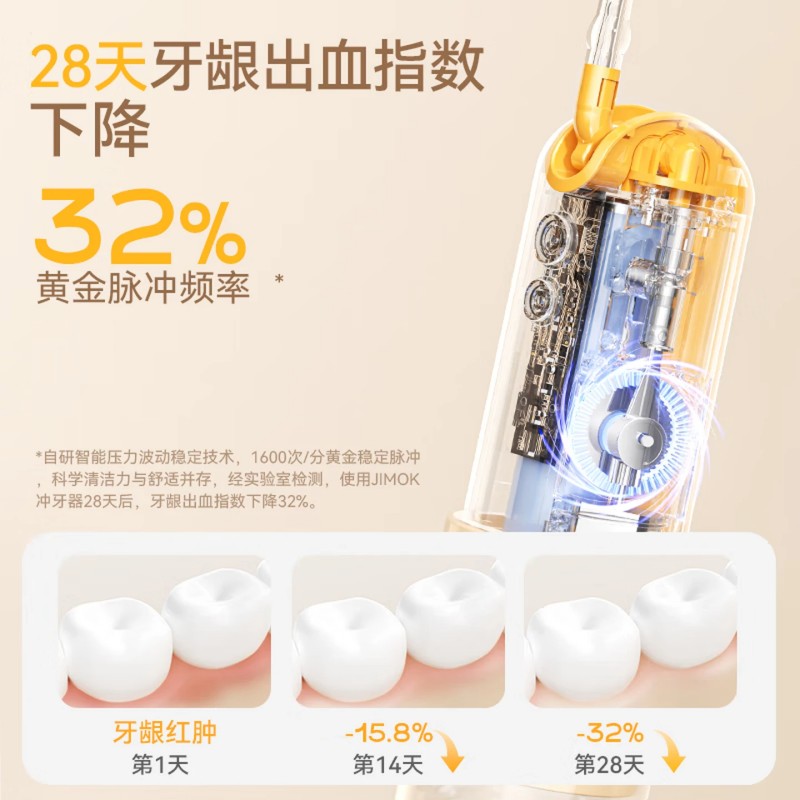 锦美客便携式电动冲牙器S2标准款(海盐灰)高清大图