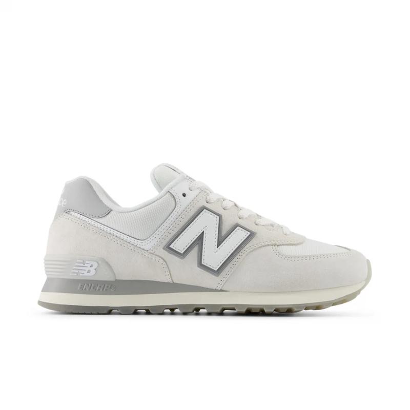 新百伦(New Balance)经典复古跑鞋男鞋574系列白色猪皮拼接网眼缓