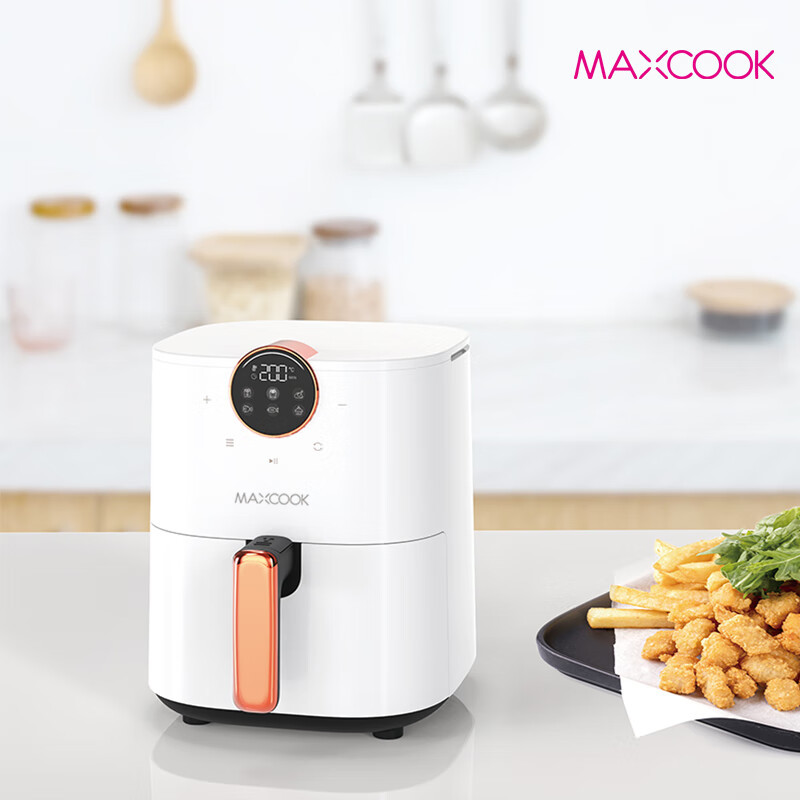 MAXCOOK 不用翻面聚能高效烘烤 美厨乐享智能空气炸锅4L MCLP-0335!高清大图