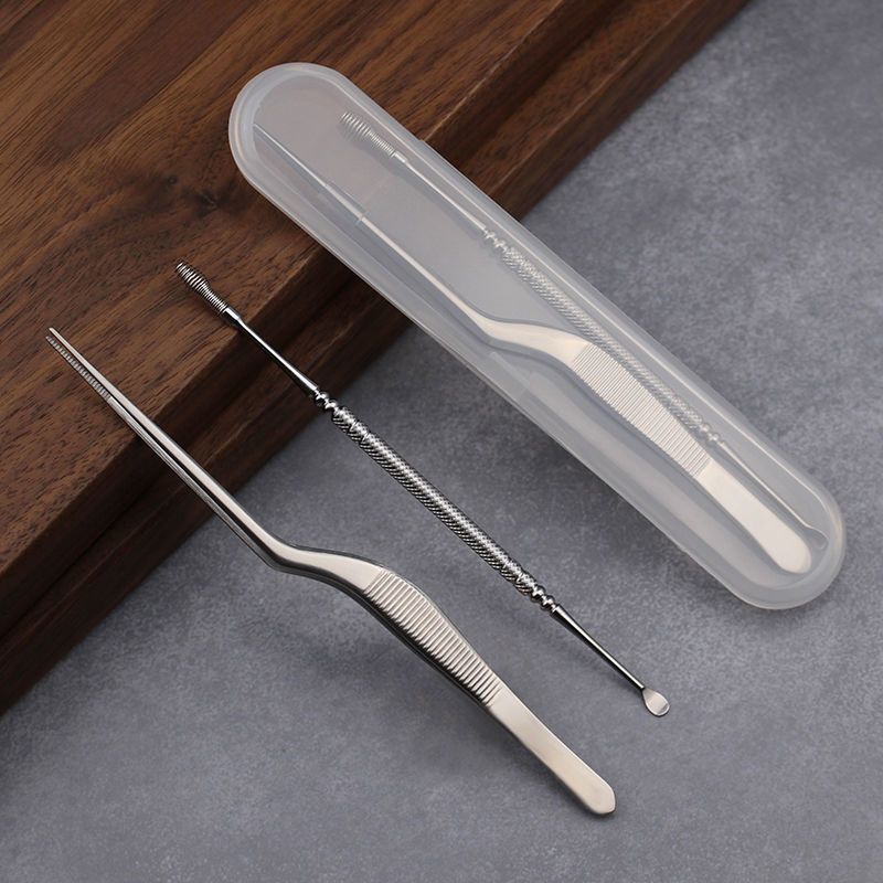 耳镊弹簧勺挖耳勺掏耳勺挖耳朵掏耳神器成人家用采耳工具套装耳屎镊子