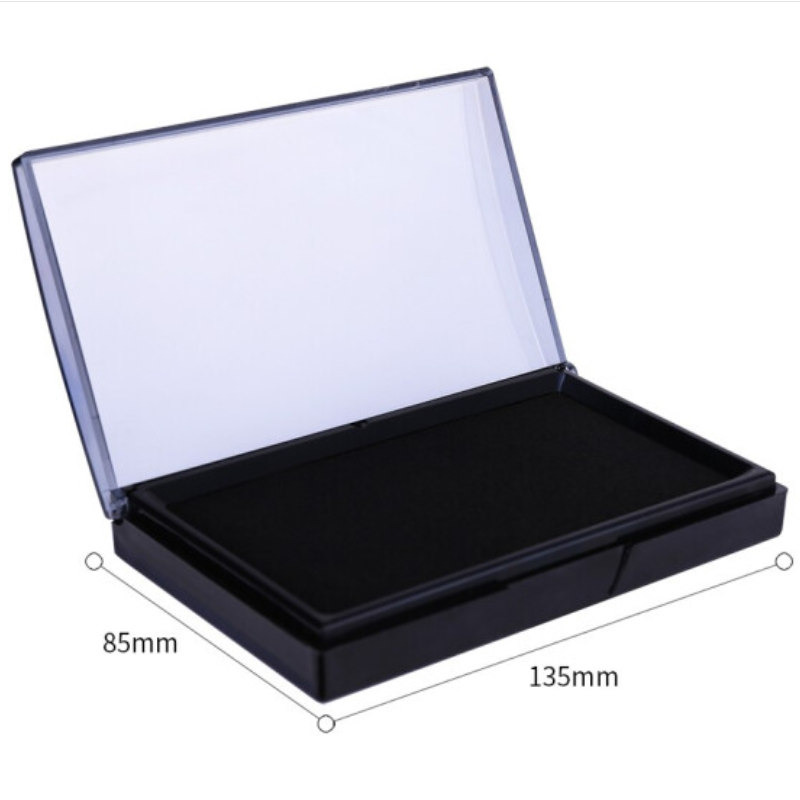 得力9864 印台 透明外壳方形快干印台印泥 办公用品 红色