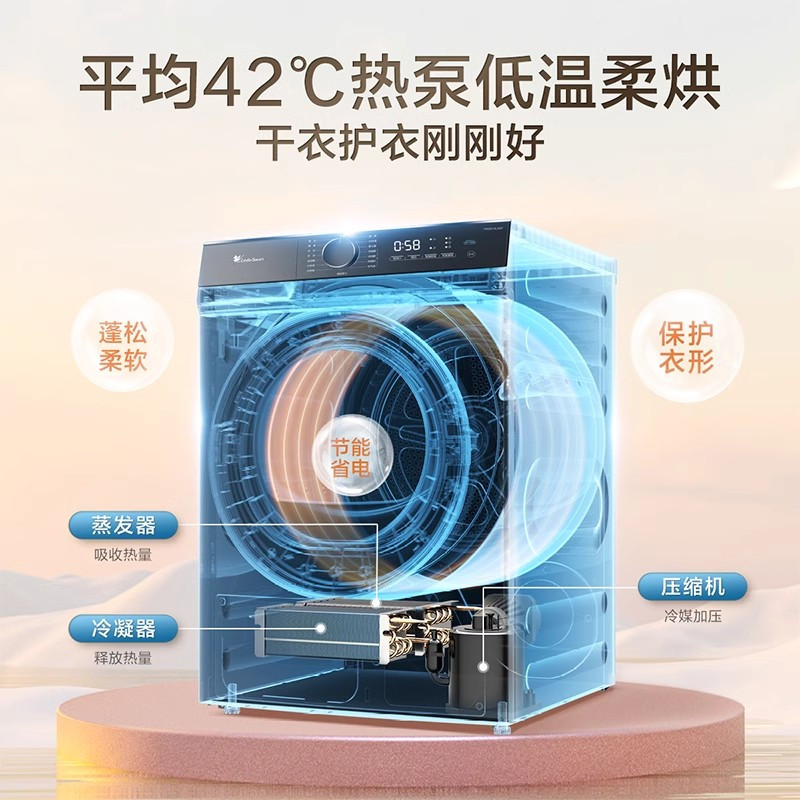 小天鹅水魔方洗烘套装 10KG滚筒洗衣机+热泵烘干机除菌除螨 TG100V618PLUS+TH100-HL02T