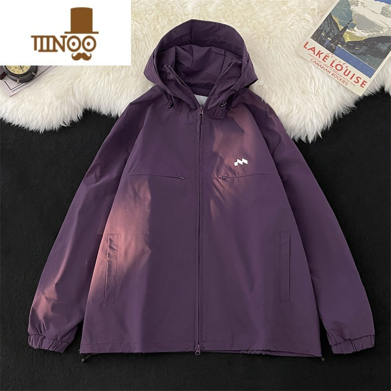 YANXU机能风防水冲锋衣男款外套户外潮牌痞帅宽松情侣山系连帽风衣夹克高清大图