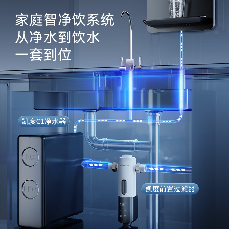 凯度前置过滤器净水器安全环保铜6.5T/h自动冲洗全屋净水器QZ3