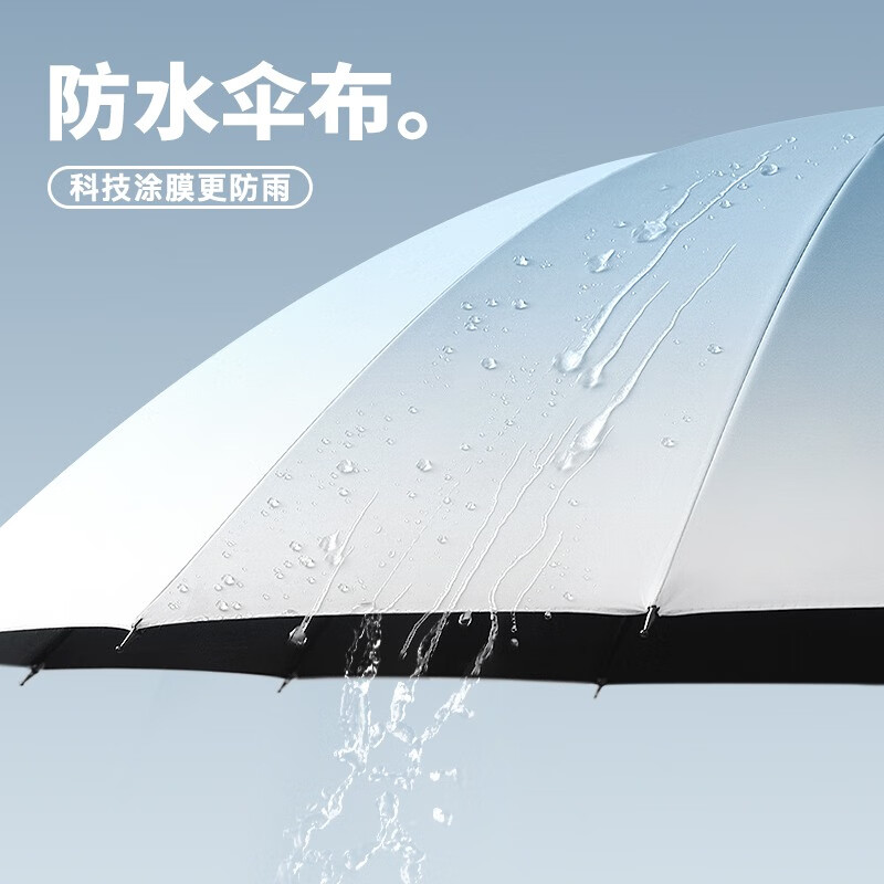 美度(MAYDU)16骨渐变色雨伞长柄防风晴雨伞两用黑胶防晒女遮阳伞M1612高清大图
