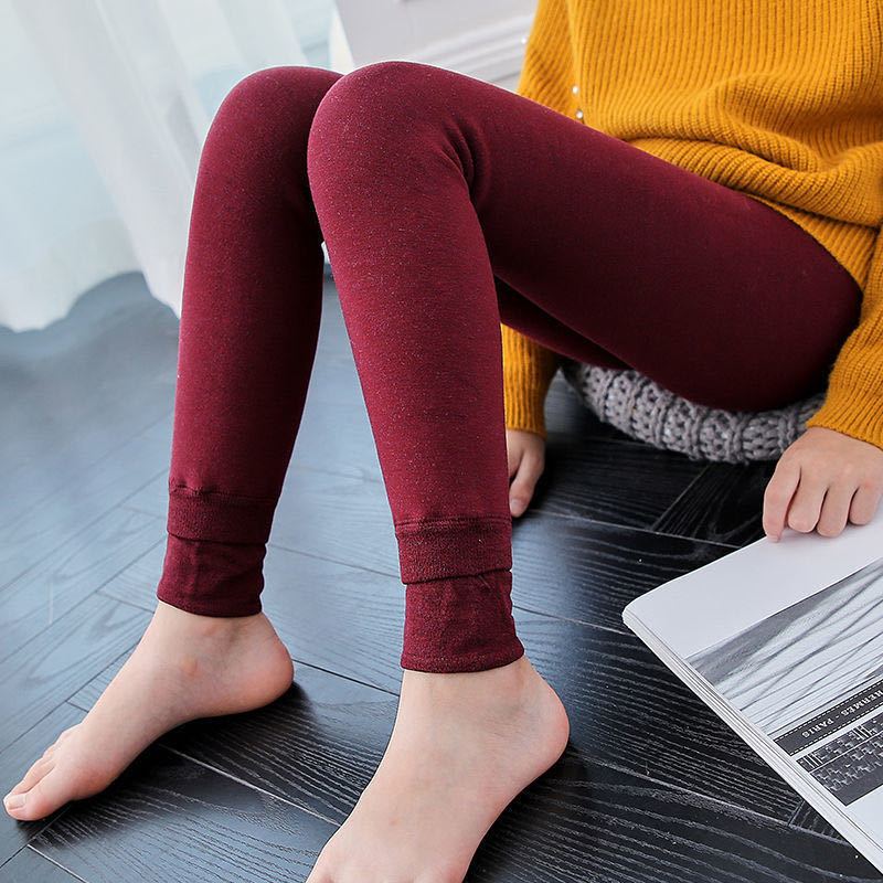 女童打底裤秋冬女童加绒踩脚裤儿童保暖厚裤子女孩棉裤一体裤高弹