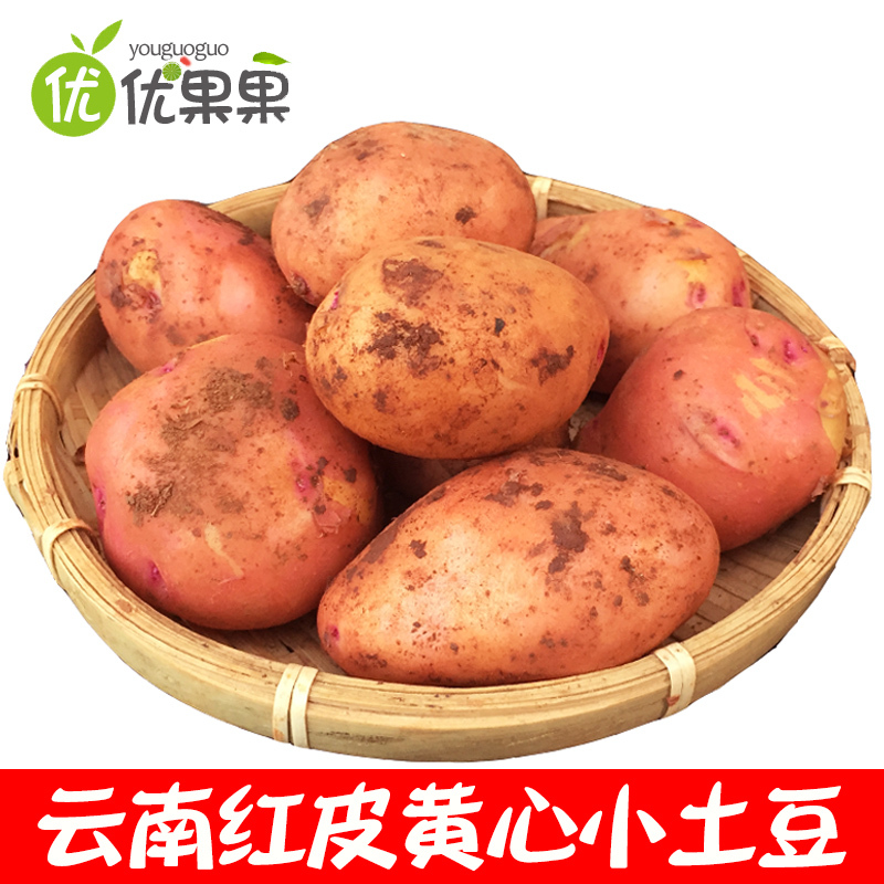 云南红皮黄心小土豆带箱 5斤洋芋现挖现发土豆马铃薯新鲜蔬菜特产红黄皮小土豆小米渣