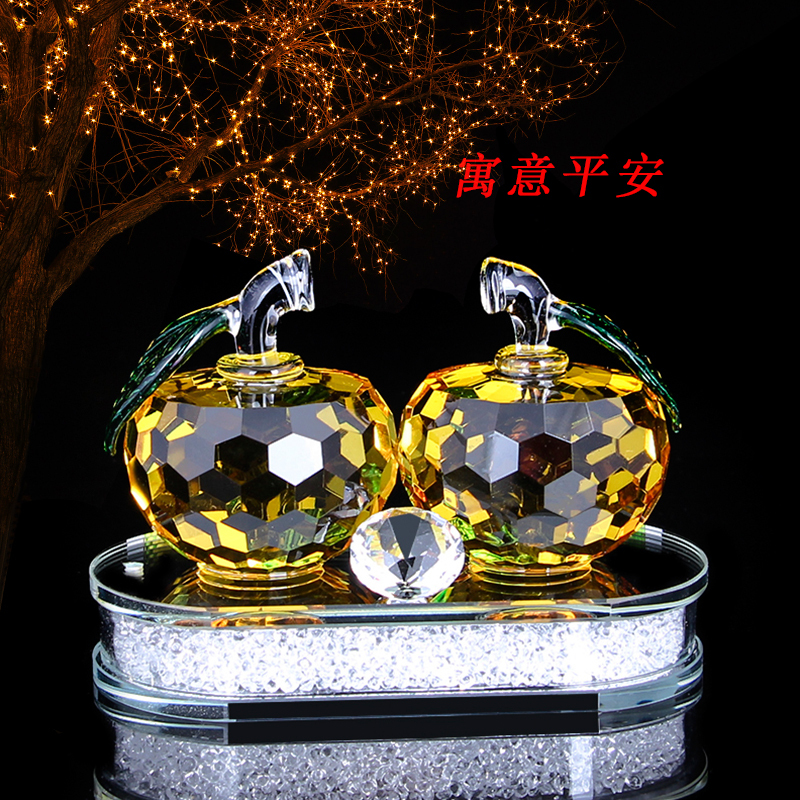 水晶苹果香水瓶座汽车摆件车载装饰水钻底创意礼品车内摆饰