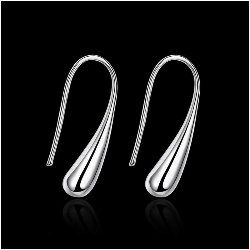 E004 Women silver plated earring镀925纯银耳环时尚创意水滴耳
