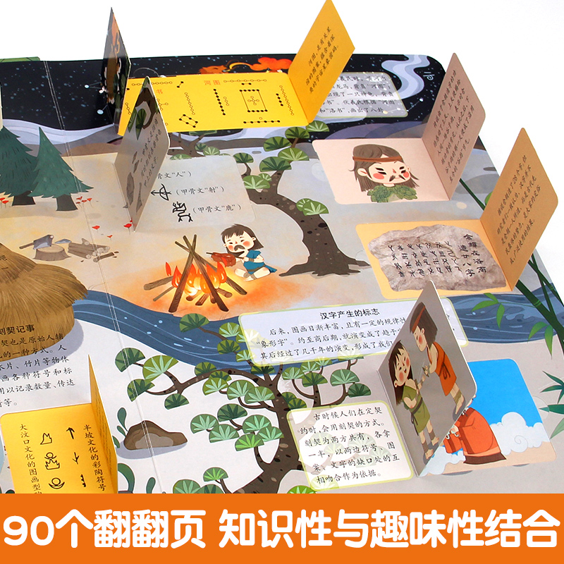 揭秘汉字 [正版]揭秘汉字的故事 探索中国文化科普翻翻书系列儿童书籍6-8岁 3D立体绘本故事书历史读物一二年级阅读课外高清大图