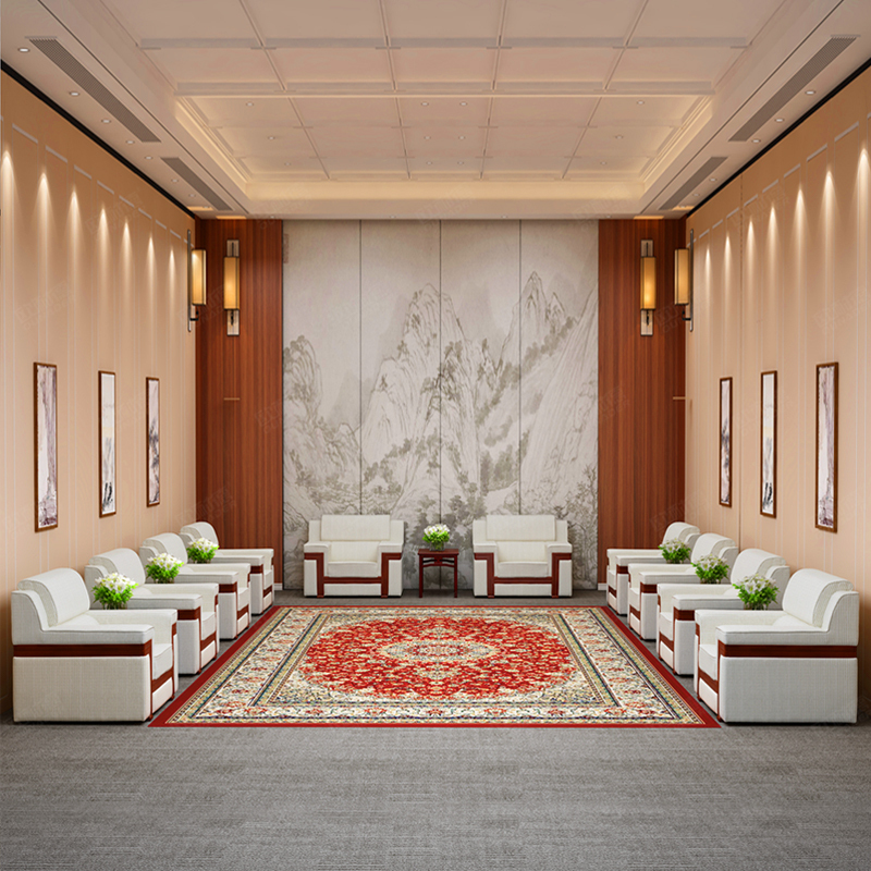 欧耐德办公沙发会议室中式贵宾沙发接待洽谈会客布艺单人位沙发a款