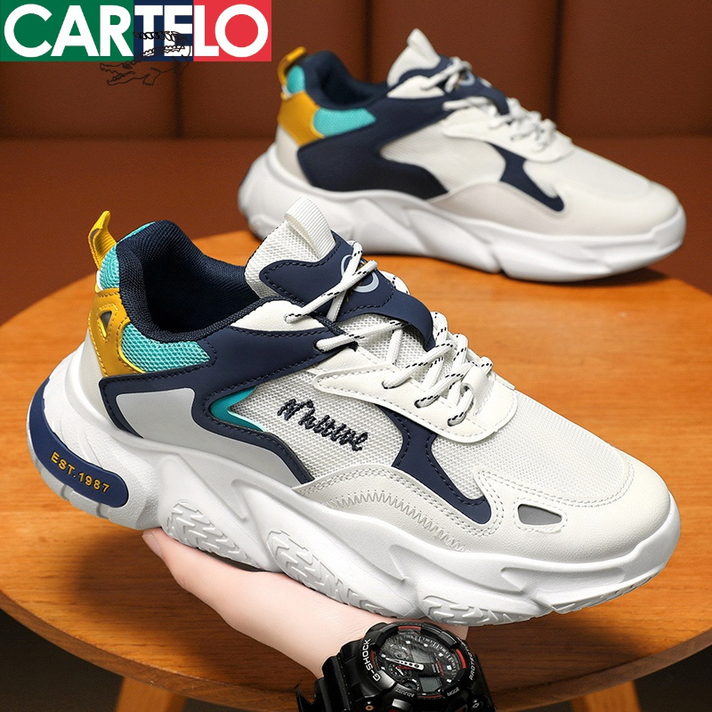 线下专柜同款卡帝乐鳄鱼cartelo新款舒适老爹鞋潮流男士时尚运动鞋