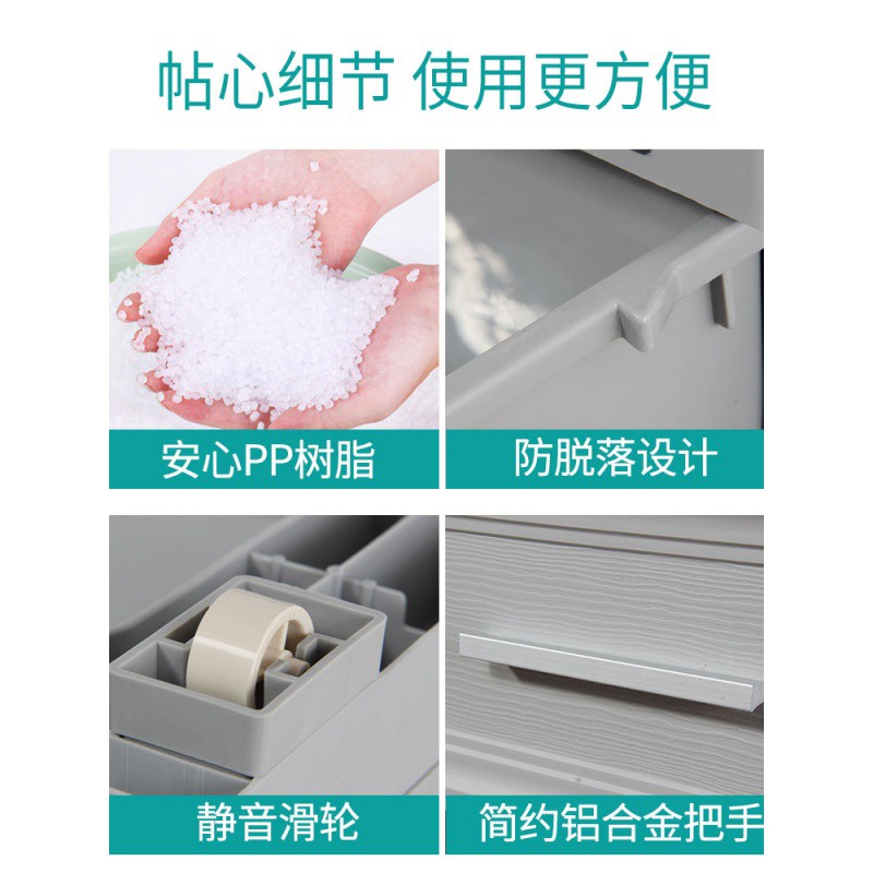 加厚新款儿童抽屉式收纳柜婴儿衣柜欧式多层床头塑料储物箱五斗柜收纳柜 三维工匠高清大图