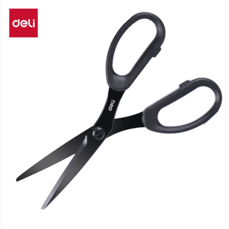 得力(deli)175mm 黑刃防锈 家用生活剪子 学生剪纸刀 办公用品 黑77790图片