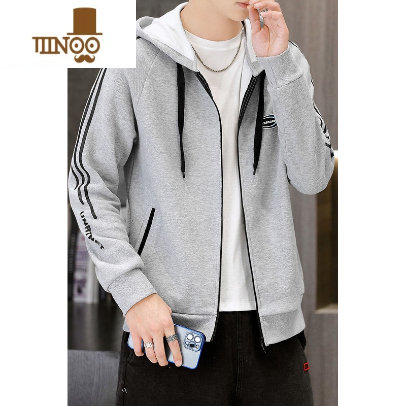 YANXU卫衣男士新款潮牌宽松连帽开衫休闲痞帅运动外套男装上衣服高清大图