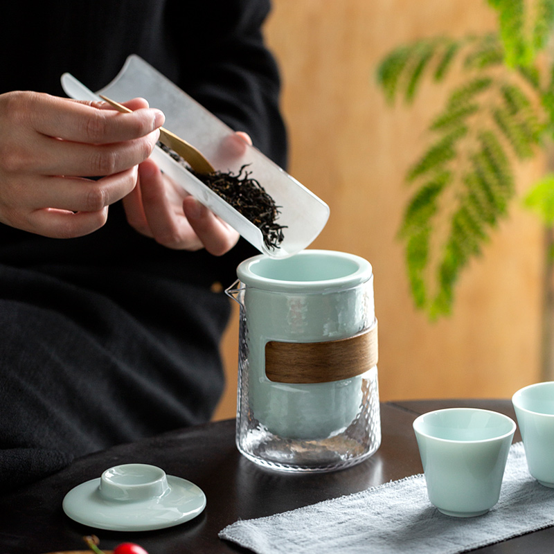 艾逸瑶选逸出行快客杯套装 茶壶茶杯 便携居家旅行户外泡茶杯壶套装 CJ-21056!高清大图