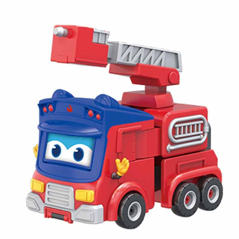 警长歌德六合体场景套装儿童玩具变脸变形款消防队长歌德9001c参数