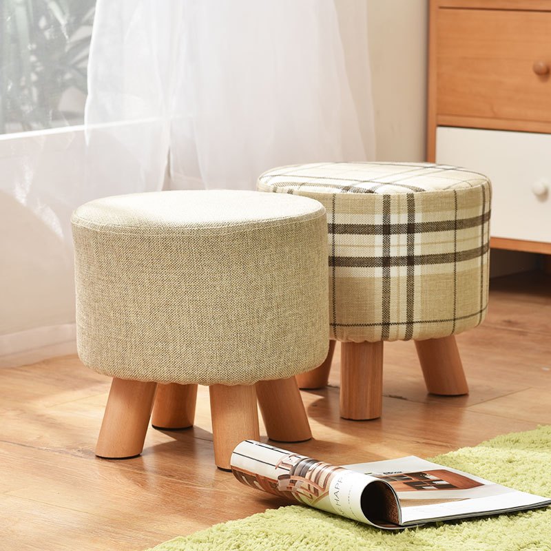 玖木九美 小凳子时尚实木换鞋凳茶几凳穿鞋凳创意矮凳小圆凳子沙发凳