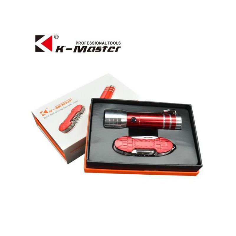 凯马特K-Maste 2件套自驾应急工具小刀刀具手电筒照明 KMT-9861