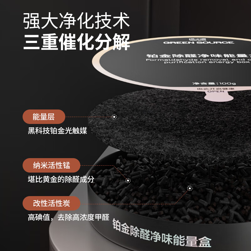 绿之源(GREEN SOURCE) 铂金除醛净味能量盒(100g*2盒)200g Z-6923高清大图