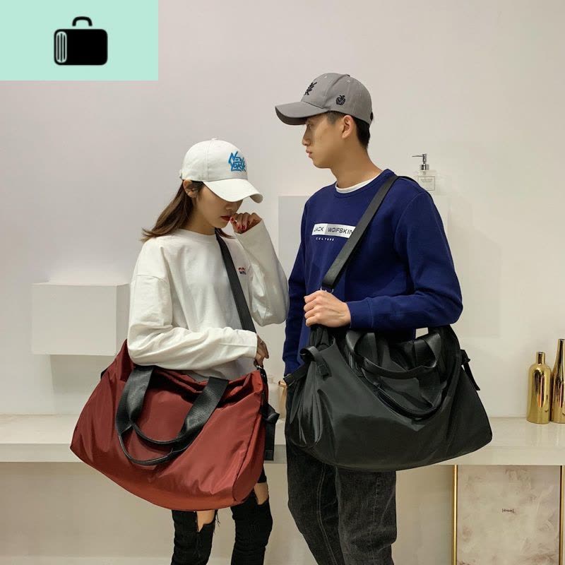 ins网红旅行包女男大容量旅游短途出差登机行李袋手提运动健身包NEW LAKE男士手提包图片