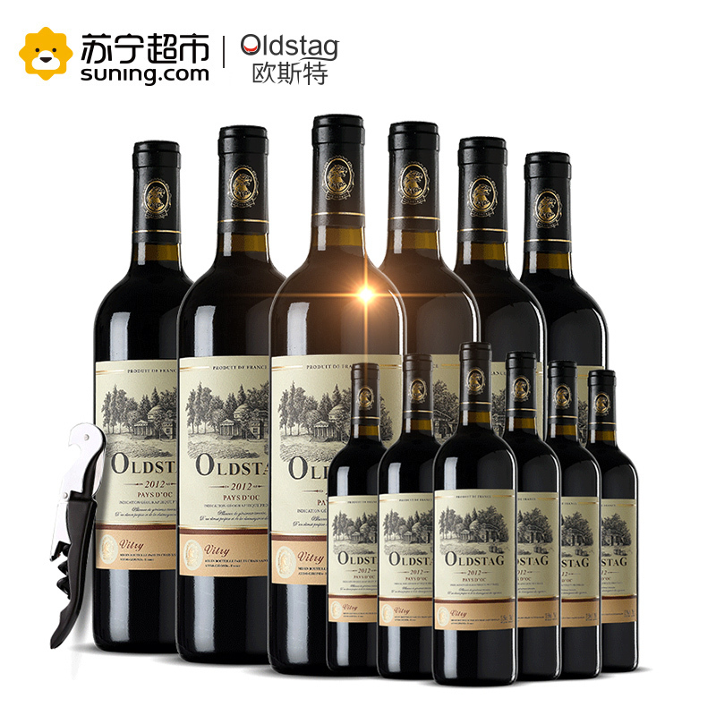 法国红酒 欧斯特庄园原瓶原装进口维特红葡萄酒750ml*12瓶