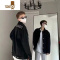 YANXU秋季新款烫钻高端宽松外套设计感休闲牛仔衣翻领潮流百搭夹克衫男