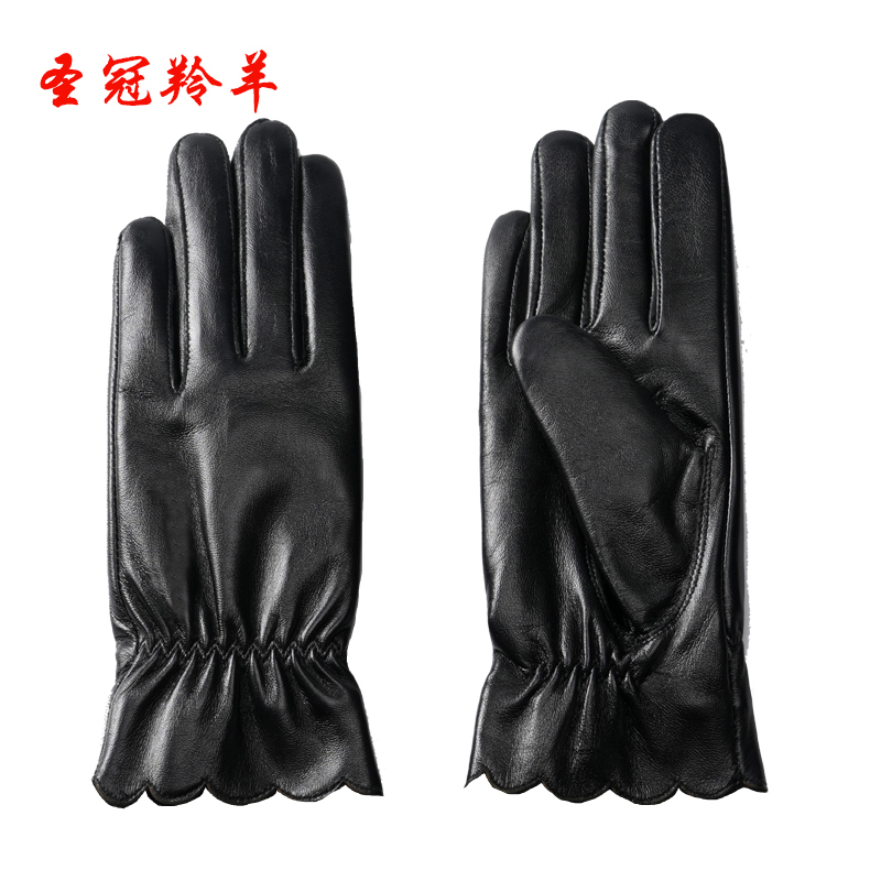 圣冠羚羊女式整皮手套(花边款) 均码 副高清大图