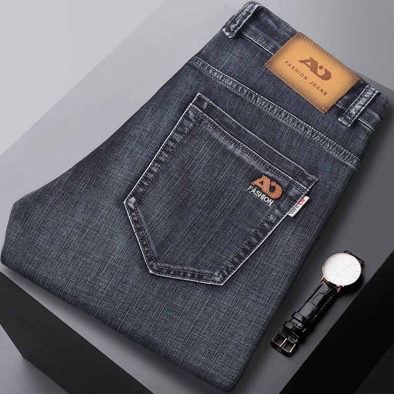 老爺車(LAOYECHE)牛仔裤男秋冬季款弹力商务男裤男士直筒休闲宽松裤子图片