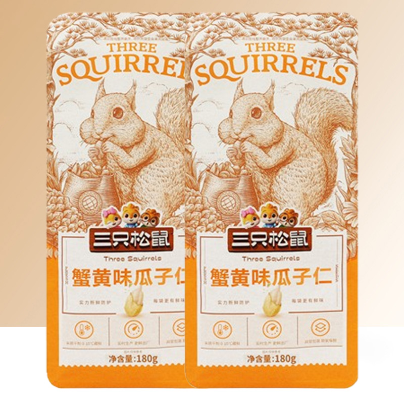 三只松鼠瓜子仁180g*2袋口感酥脆蟹黄味110021-02高清大图