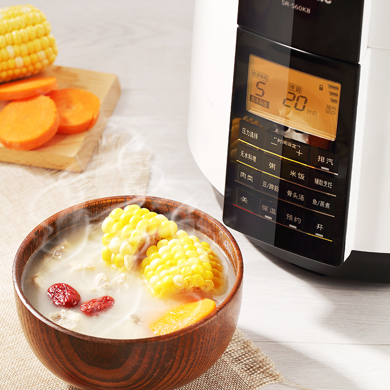松下(Panasonic)电压力锅 SR-S60K8 智能多功能电压力煲 6L/升 无水料理大容量电饭煲 电饭锅