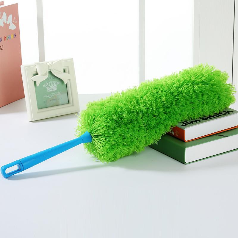 车用家用可伸缩不锈钢除尘掸细纤维可伸缩可水洗掸子加杆白色鸡毛掸