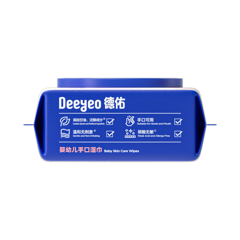德佑婴童湿巾婴幼儿手口湿巾弱酸无敏温和无刺激婴幼儿手口湿巾80片*6包高清大图