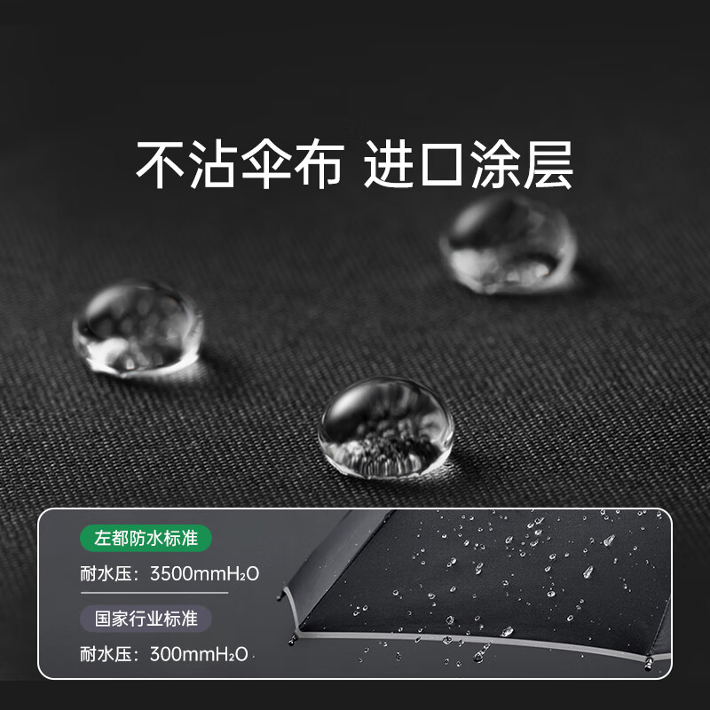 左都 全自动伞折叠晴雨伞三折轻便 经典黑加大高清大图