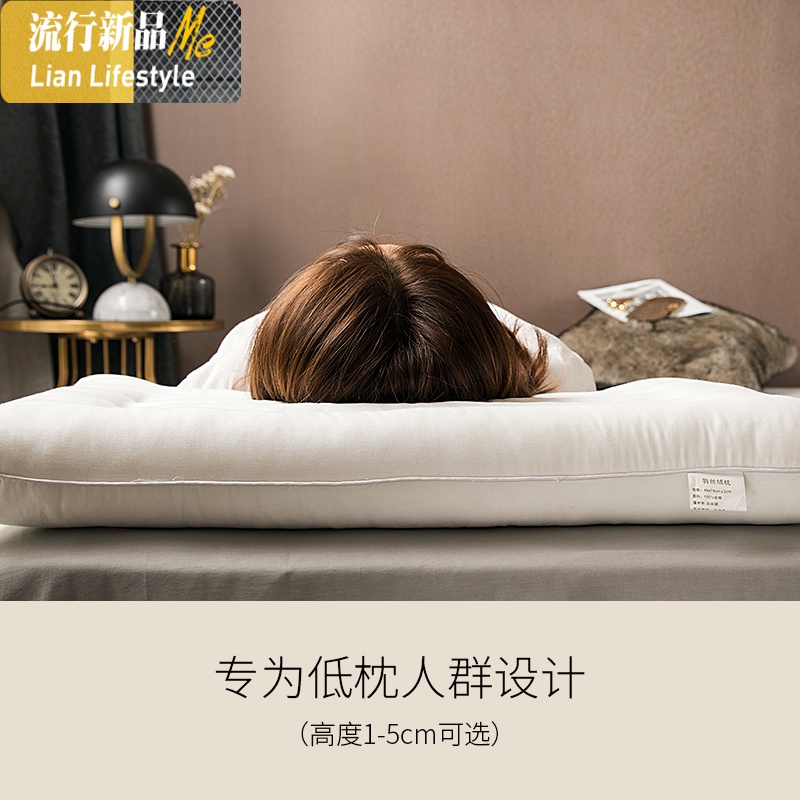 薄款低枕头单人家用成人平护颈椎枕芯儿童柔软超矮整头双人1对拍2 三维工匠高清大图