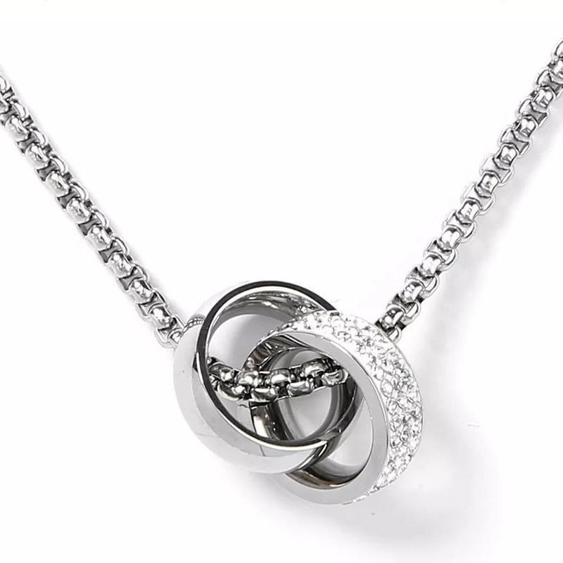 新款genanx情侣项链环环相扣英文金属钛钢挂链男女士潮情人节礼物